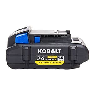 Kobalt 24V Max Ultimate Output 4Ah Lithium-Ion Battery + 2Ah Battery & Charger $49 + Free S&H