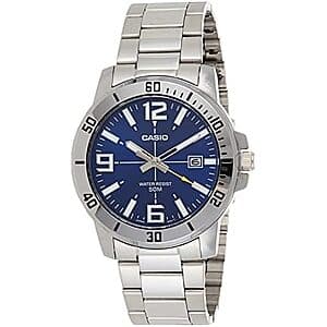 Casio Men's Diver Style Stainless Steel Watch (Blue Dial) - $32.95