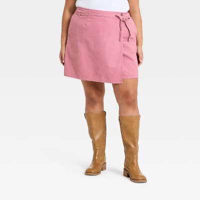 Women's Mini Wrap Skirt - Universal Thread™ Pink 30