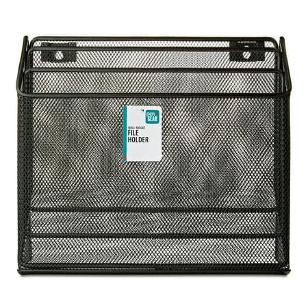 Pen+Gear,Desktop Organizers, Metal Mesh Desk Organizer with Hook,Black, 3 Compartments,