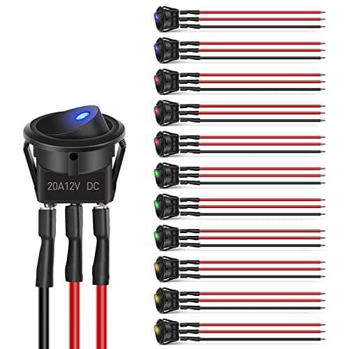 12-Piece Rocker Toggle Switch Kit with Wires