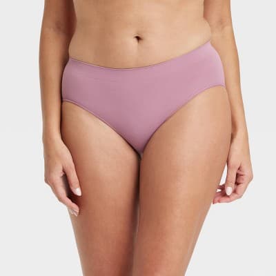 Women's Seamless Hipster Underwear - Auden™ Mauve XS: Lightweight Knit, Mid Rise, Pull-On Style