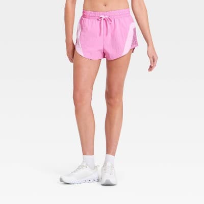 Women's Mesh Colorblock Woven Shorts - JoyLab™ Hot Pink XL