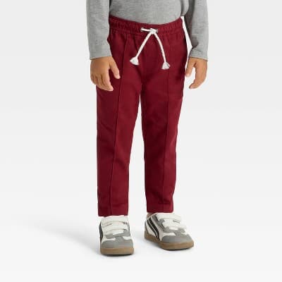 Toddler Boys' Tapered Pants - Cat & Jack™ Maroon 4T
