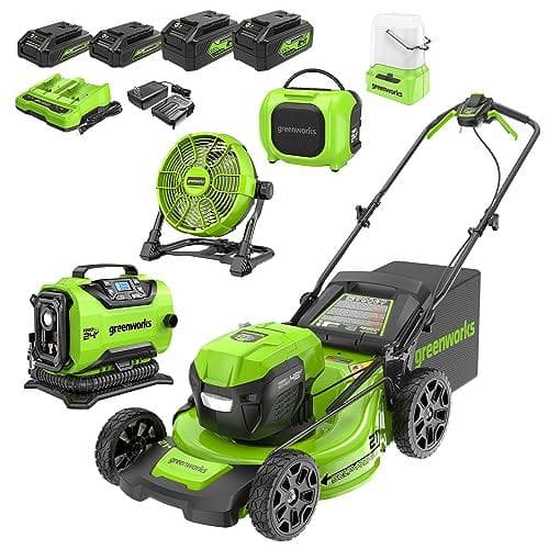 Powerful 48V Lawn Mower & 5-Tool Combo Kit from Greenworks
