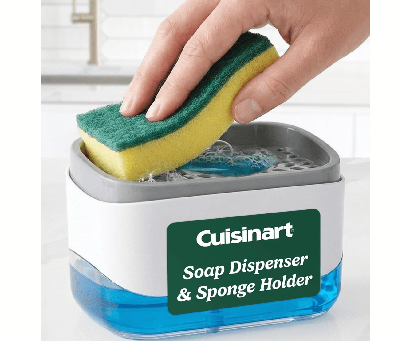 Cuisinart 2-in-1 Dish Soap Dispenser: Sponge Holder and Sponge