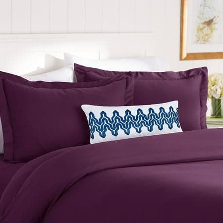 Elegant Comfort, 2 Piece Duvet Set 1500 Series Double Brushed Microfiber Twin/Twin XL Eggplant-Purple, Solid