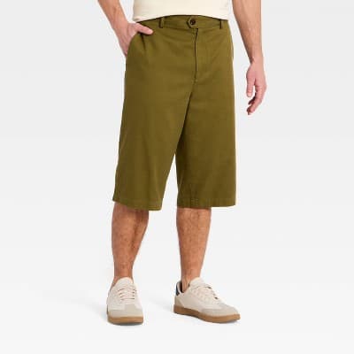 Houston White Men's 15" Bermuda Shorts - Olive Green S