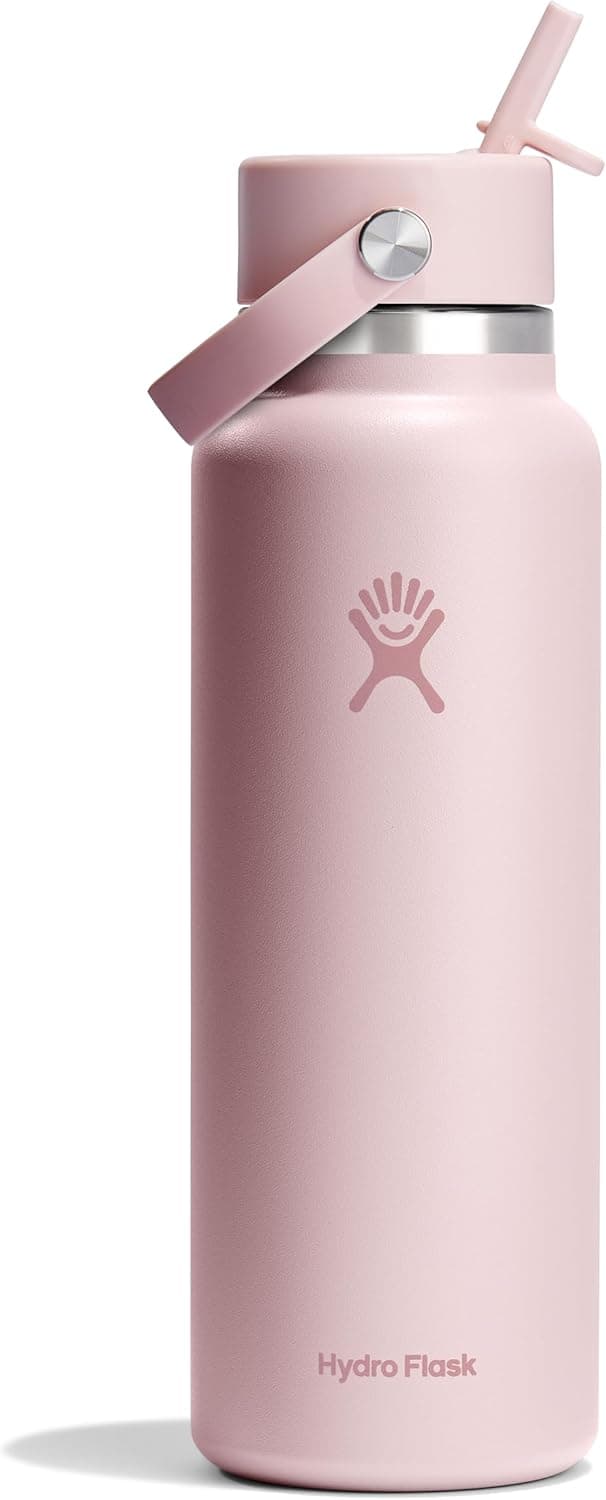 Hydro Flask Water Bottle - Insulated Stainless Steel - Wide Straw Lid, Non Spill, Leakproof in 40 Oz Agave Green