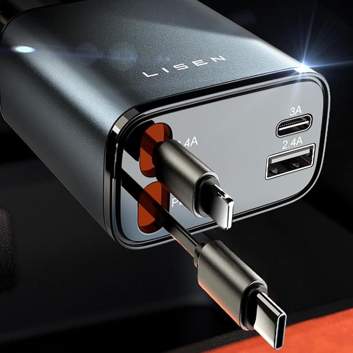 Retractable-Cord Car Charger for $16 on Amazon
