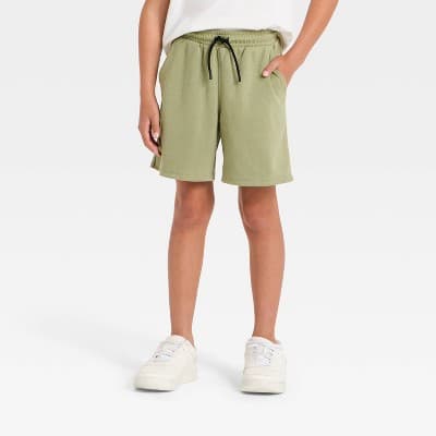 Boys' Textured 'Above the Knee' Pull-On Shorts - Cat & Jack™ Olive Green S