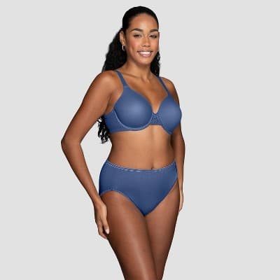 Vanity Fair Lingerie Women's Smoothing Underwire T-Shirt Bra Inspired By You - Blue 44D: Adjustable Strap, Molded Cup