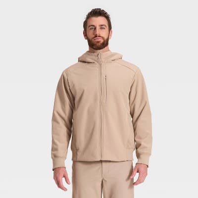 Men's Soft Shell Fleece Jacket - All In Motion™ Tan XXL