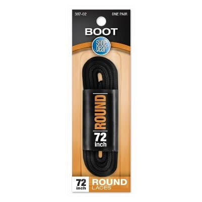 Shoe Gear Boot Laces - Black 72": Polyester Shoelaces, 0.16" Width, Shoe Accessories