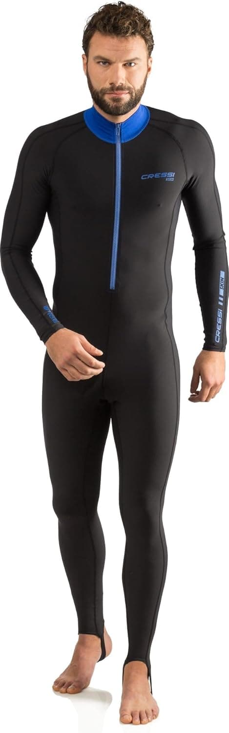 Cressi Skin Full Body Rash Guards - Black/Blue - 2XL