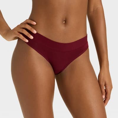 Women's Cotton Stretch Bikini Underwear - Auden™ Berry Red XS