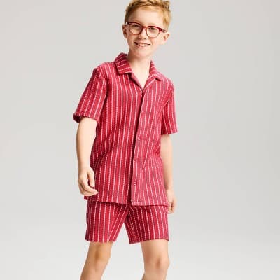 Boys' Crochet Striped Pull-On Shorts - Cat & Jack™ Red S