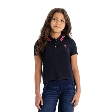 U.S. Polo Assn. Girls Short Sleeve Polo Shirt, Sizes 4-18