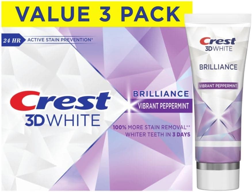 Triple Pack of Crest 3D White Brilliance Toothpaste