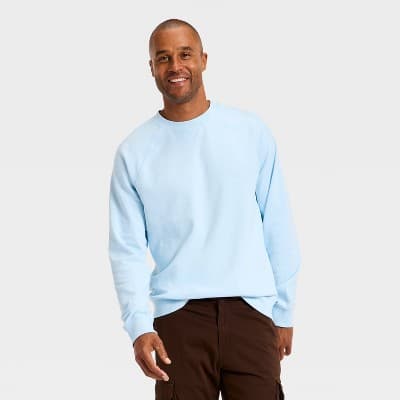 Men's Vintage French Terry Crewneck Sweatshirt - Goodfellow & Co™ Blue S