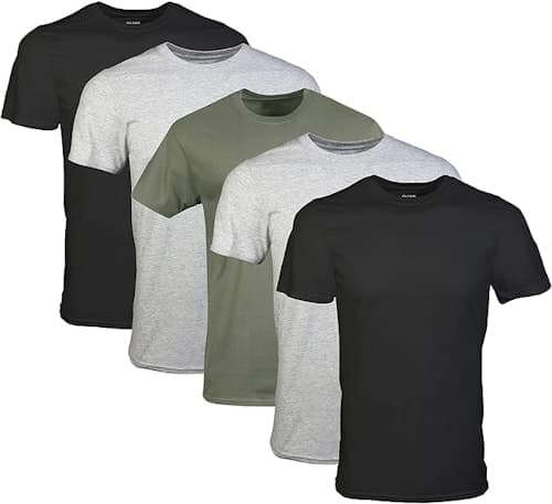 Gildan Men's Crew Tees 5-Pack - Soft, Comfortable Essentials