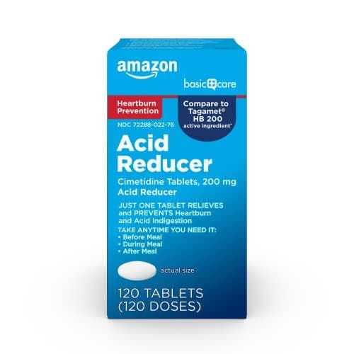 Amazon Basics Acid Reducer: 120 Cimetidine Coated Tablets