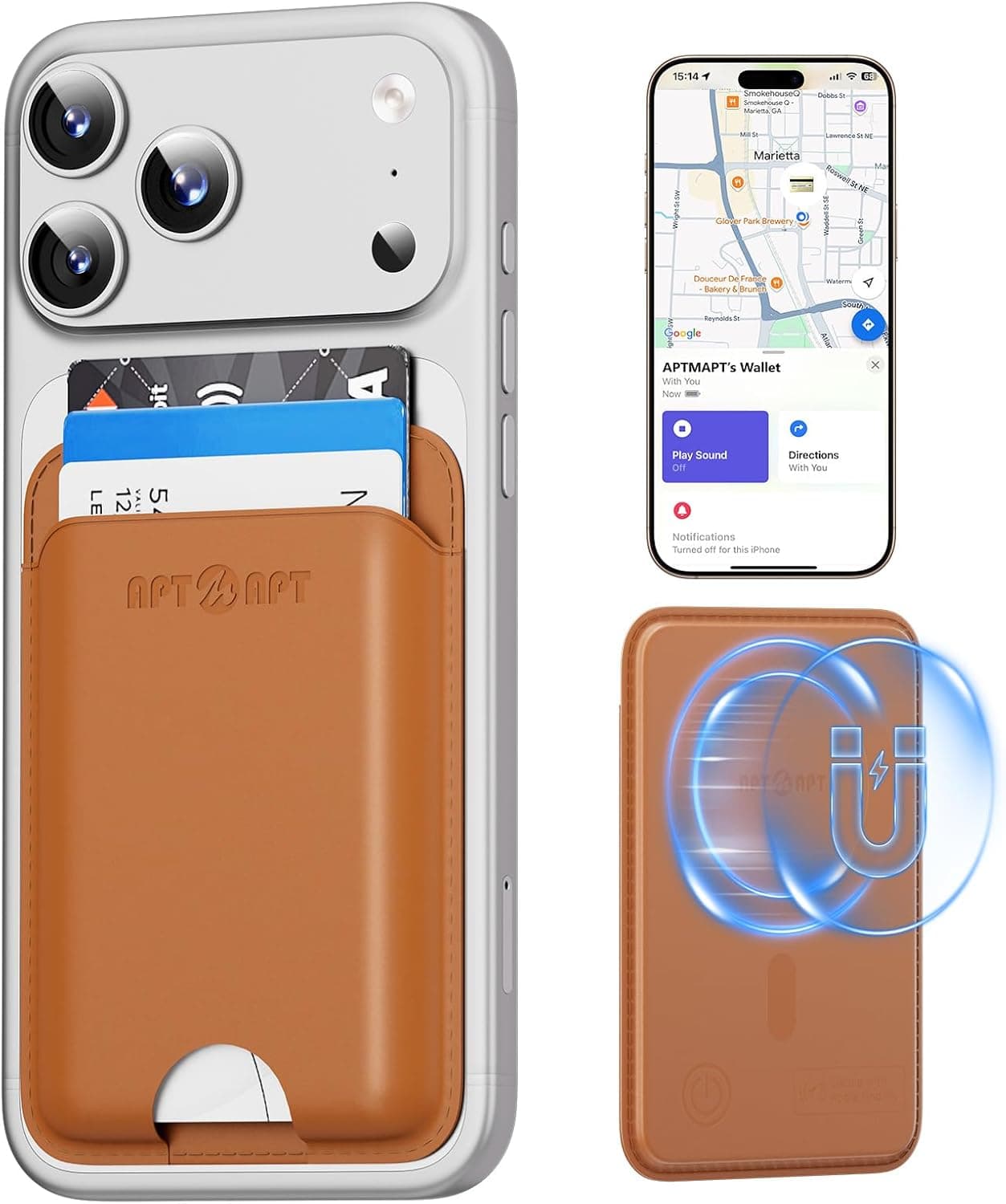 Ultra-Slim Magnetic Wallet for iPhone with Wireless Charging