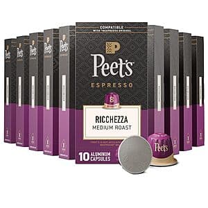 100-Count Peet's Coffee Nespresso Capsules for $33.80 on Amazon