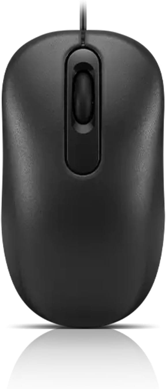 Lenovo 100 Wired USB Mouse: Ambidextrous Design, 3 Buttons