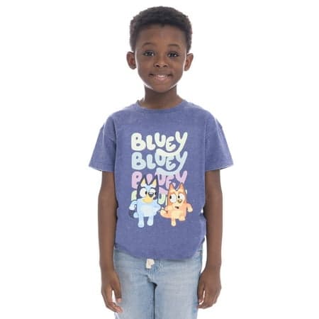 Bluey Toddler Short Sleeve Crewneck Tee, Sizes 12M-5T