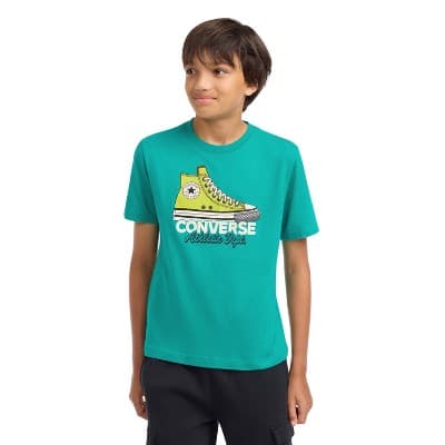Converse® Boys' Short Sleeve Hightops Graphic T-Shirt - Green L