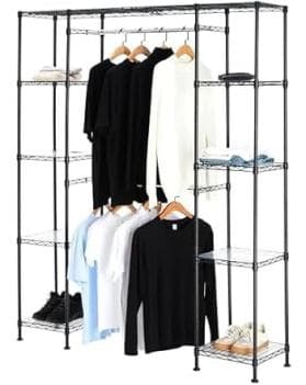Amazon Basics Expandable Metal Hanging Closet Organizer System w/ Storage Shelves Sellout.woot!