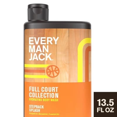 Every Man Jack Limited Edition Full Court Collection Hydrating Men's Body Wash - Step Back Splash - 13.5 fl oz: Dye-Free, Paraben-Free, Vegan