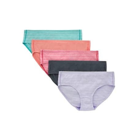 Hanes Girls' Pure Comfort Microfiber Hipster, 5 Pack