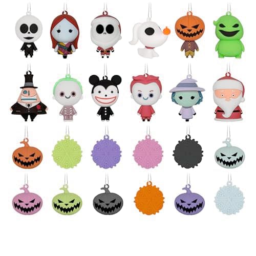 Hallmark Disney Tim Burton's The Nightmare Before Christmas Countdown Calendar Box with 24 Mini Ornaments, Gifts for Disney Fans