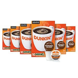 6-Pk 10-Ct Dunkin’ Coffee Keurig K-Cup Pods (Original Blend, Medium Roast) $19.40 w/ S&S