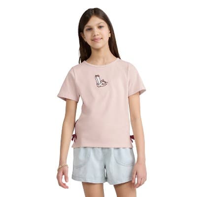 Levi's® Girls' Short Sleeve Cowgirl Side-Tie T-Shirt - Light Pink/Brown M