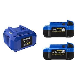 Powerful Kobalt 24V Battery & Charger Starter Kit for $59