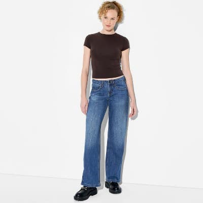 Women's Low-Rise Straight Leg Jeans - Wild Fable™ Medium Wash 8