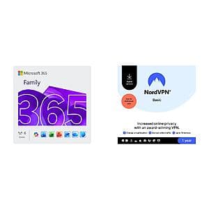 Microsoft 365 Family + NordVPN Bundle for Secure Computing