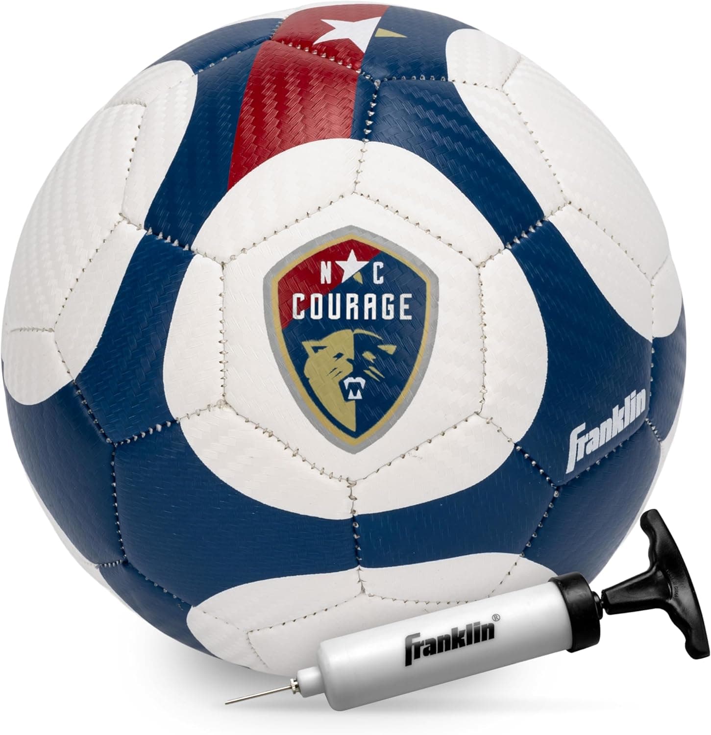 Franklin Sports NWSL North Carolina Courage Soccer Ball - Kids Mini Size 1 - Skill + Training Soccer Ball for Kids + Adults - Great for Boys + Girls - Air Pump Included