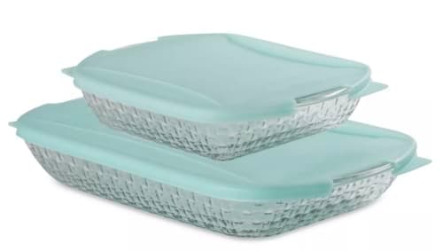 Anchor Hocking Basketweave Embossed 4-Piece Bakeware Bundle