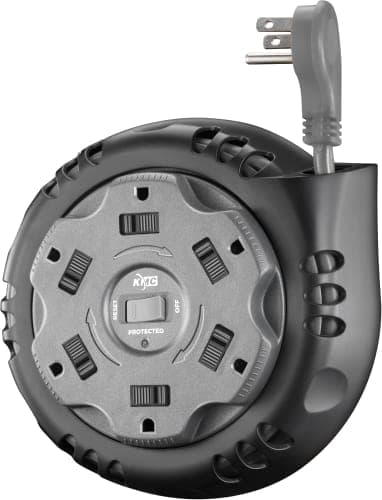 KMC 6-Outlet Cord Reel Surge Protector