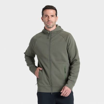 Men's Siro Ponte Full Zip Hooded Sweatshirt - All In Motion™ Green M