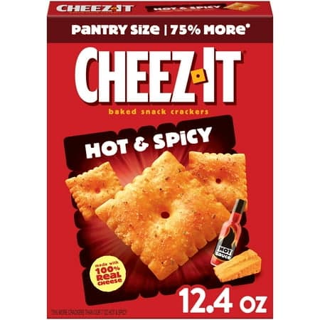 Cheez-It Hot and Spicy Cheese Crackers, Baked Snack Crackers, 12.4 oz
