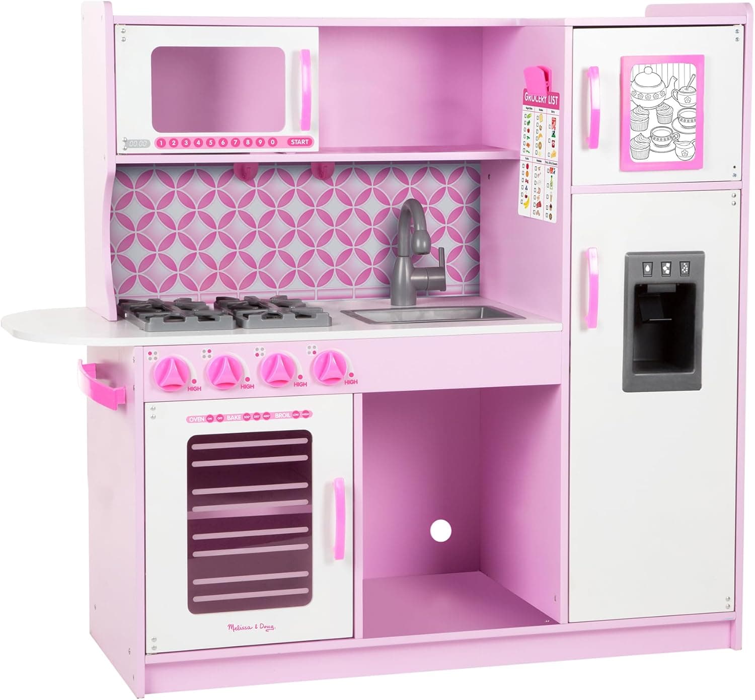 Melissa & Doug Wooden Play Kitchen - Cupcake Pink & White