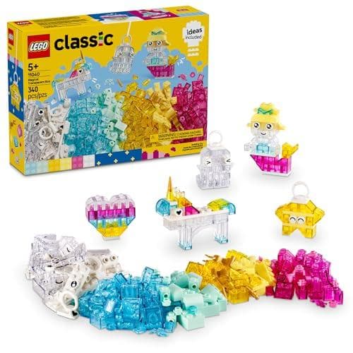 Bring the Magic of LEGO to Life: 340-Piece Classic Transparent Building Set