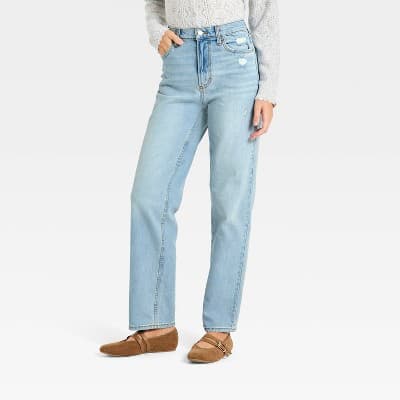 Women's Highest-Rise Vintage Straight Jeans - Universal Thread™ Light Wash 10