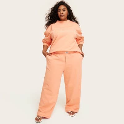Women's High-Rise Boxer Sweatpants - Parke x Target Peach Orange 2X