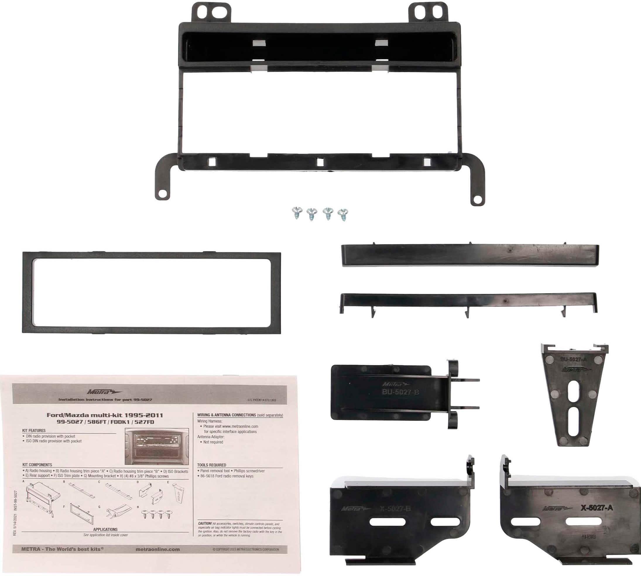Metra - Dash Kit for Select 1995-2011 Ford and Mazda Vehicles - Black